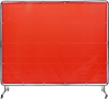 VEVOR Welding Screen with Frame, 6' x 8' Welding Curtain Screen, Flame-Resistant Vinyl Welding Protection Screen on 4 Swivel Wheels (2 Lockable), Moveable & Professional for Workshop/Industrial, Red