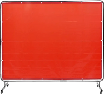 Vevor Welding Screen 6' x 8' Flame-Resistant Vinyl Protection Curtain with Frame Red New