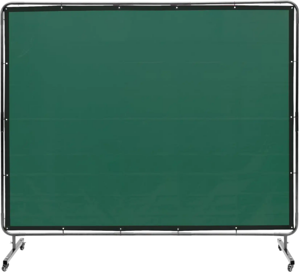 VEVOR Welding Screen with Frame, 6' x 8' Welding Curtain Screen, Flame-Resistant Vinyl Welding Protection Screen on 4 Swivel Wheels (2 Lockable), Moveable & Professional for Workshop/Industrial, Green
