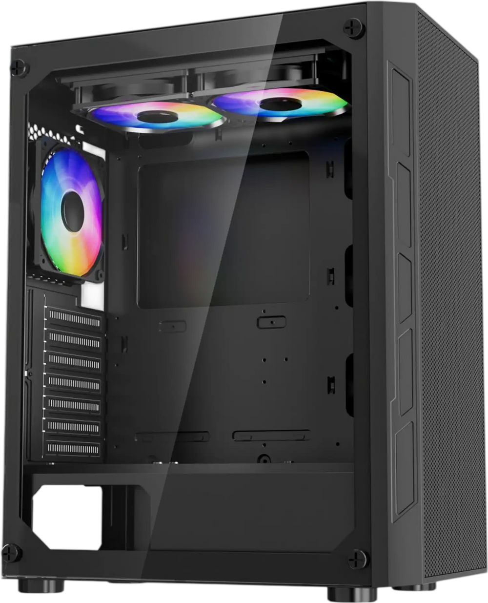 VEVOR PC Gaming Case, Mid-Tower, Computer Case with High-Airflow Tempered Glass Panel, Dust Filter, 3 x 120 mm ARGB Fans, Easy Cable Management, for GPU up to 320 mm in Length, for ATX / M-ATX / ITX
