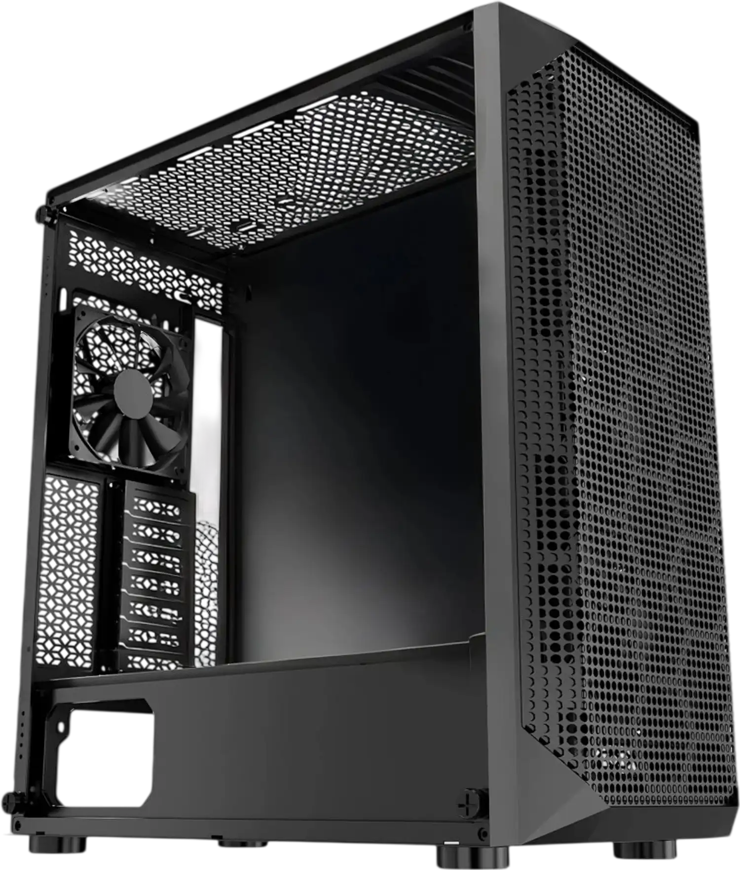 Vevor Computer Case Mid-Tower Gaming Case with 4 x 120 mm Fans Tempered Glass New