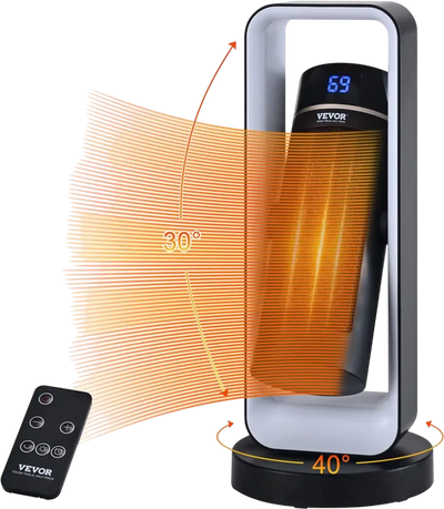 Vevor Space Heater Quiet Ceramic Fan with Thermostat Remote Control 20