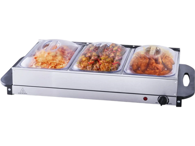 Vevor Buffet Server Electric Food Warmer with 3 Trays and Dome Lids New