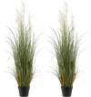 VEVOR Artificial Grass Plant, 2 Pack 47 inch Reed Flower Grass in Pot, Premium PVC Faux Fake Greenery Shrubs Plant for Indoor Outdoor House Home Garden Office Room Décor, Housewarming, Green