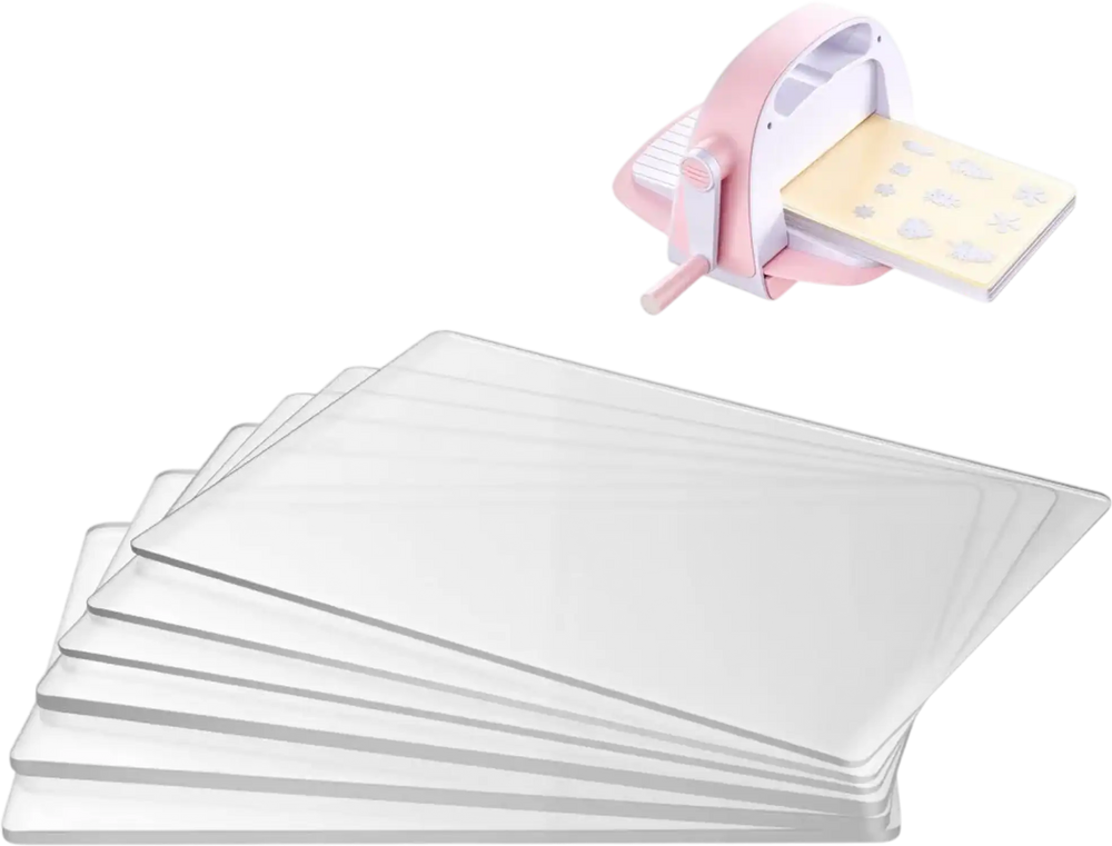 VEVOR Cutting Plates, 6 Pcs, 8.86 x 6.14 in, Clear Polycarbonate Material, Die Cut Pads Compatible with VEVOR Die Cutting and Embossing Machine KM-1860, for Scrapbooking, Card Making, Crafting