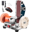 VEVOR 3-in-1 Mini Belt Sander, 13" x 1.2" Sanding Belt, 2.75" Grinding & Polishing Wheel Combo, 7-Speed Adjustable with Forward/Reverse Control for Woodworking, Jewelry Making, Knife Sharpening