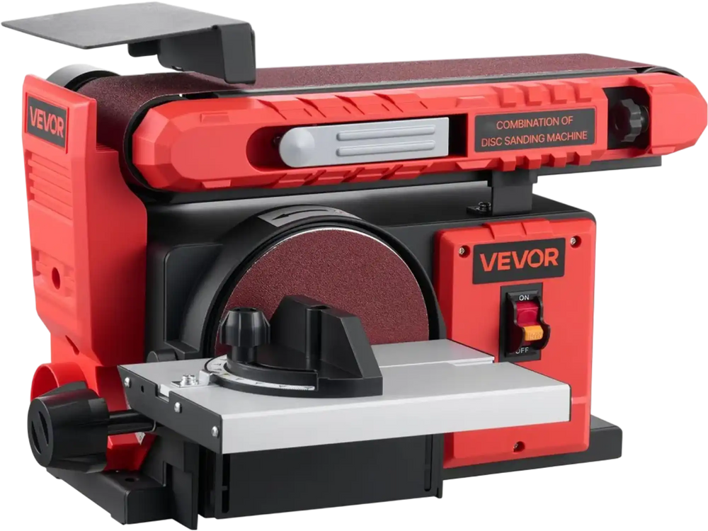 VEVOR 6" Disc Sander & 4" x 36" Belt Sander, 400W Professional Belt Disc Sanders Combo with 0 - 45° Adjustable Worktable & Dust Collection Port for Woodworking, Knife Sharpening, DIY Crafting