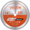 VEVOR Circular Saw Blade, 14 inch Diameter, 72 Sharp Alloy Teeth, 1 inch Arbor, Fine Finish, Metal Cutting Blade for Circular Saw, with Noise-Reducing Heat Vents, for Cutting Steel and Aluminum