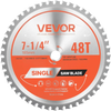 VEVOR Circular Saw Blade, 7-1/4 inch Diameter, 48 Sharp Alloy Teeth, 5/8 inch Arbor, Fine Finish, Metal Cutting Blade for Circular Saw, with Noise-Reducing Heat Vents, for Cutting Steel and Aluminum