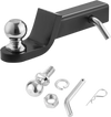 VEVOR Trailer Hitch, Fits 2 Inches Receiver, Trailer Hitch Ball Mount with 2 Inches Ball and Pin, 7500 lbs Capacity Ball Hitch, 2 Inches Drop, Tow Hitch for Heavy Duty Truck with Carbon Steel, Black
