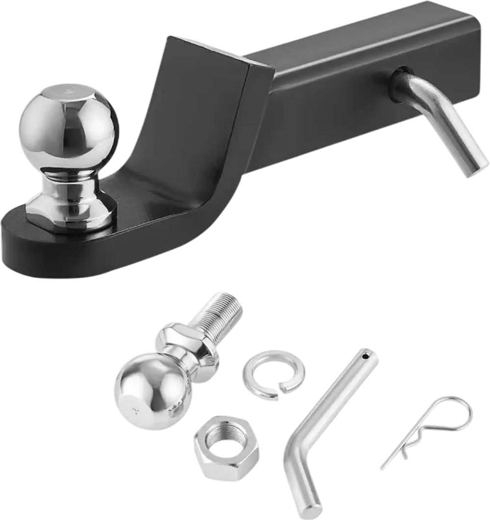 VEVOR Trailer Hitch, Fits 2 Inches Receiver, Trailer Hitch Ball Mount with 2 Inches Ball and Pin, 7500 lbs Capacity Ball Hitch, 2 Inches Drop, Tow Hitch for Heavy Duty Truck with Carbon Steel, Black