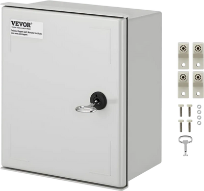 VEVOR NEMA Electric Box, 12x10x6'' NEMA 4X Fiberglass Electric Enclosure, IP66 Water & Dust Resistant, Suitable for Both Outdoor & Indoor Use, Includes Mounting Plate (30x25x14 cm)