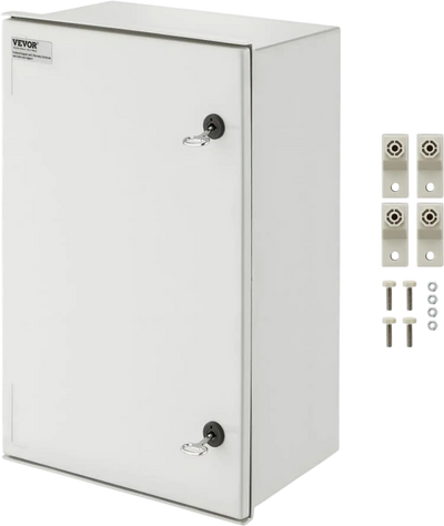 VEVOR NEMA Steel Enclosure, 24 x 16 x 9\'\' NEMA 4X Fiberglass Electrical Box, IP66 Waterproof & Dustproof, Outdoor/Indoor Electrical Junction Box, with Mounting Plate(60 x 40 x 23 cm)