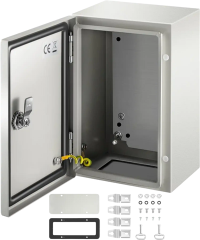 VEVOR NEMA Steel Enclosure 12×8×6,NEMA 4X Steel Electrical Box,IP66 Waterproof & Dustproof,Outdoor/Indoor Electrical Junction Box,with Mounting Plate