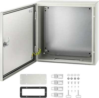VEVOR NEMA Steel Enclosure, 16 x 16 x 6\'\' NEMA 4X Steel Electrical Box, IP66 Waterproof & Dustproof, Outdoor/Indoor Electrical Junction Box, with Mounting Plate