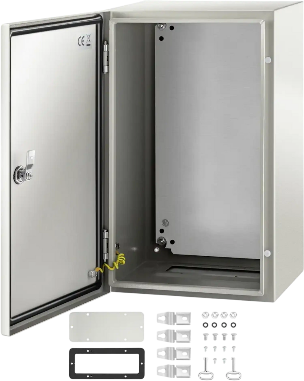 VEVOR NEMA Steel Enclosure, 20 x 12 x 10\'\' NEMA 4X Steel Electrical Box, IP66 Waterproof & Dustproof, Outdoor/Indoor Electrical Junction Box, with Mounting Plate