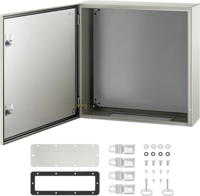 VEVOR NEMA Steel Case, 24x24x8'' NEMA 4X Metal Electric Enclosure, IP66 Water & Dust Resistant, Suitable for Both Outdoor & Indoor Use, Includes Mounting Plate