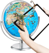VEVOR Educational Globe for Kids, 10 in/254 mm, Interactive AR World Globe with AR Golden Globe APP LED Night Lighting 720° Rotation, STEM Toy Gifts for Kids Compatible with Android or iOS Devices