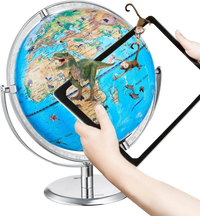 VEVOR Educational Globe for Kids, 10 in/254 mm, Interactive AR World Globe with AR Golden Globe APP LED Night Lighting 720° Rotation, STEM Toy Gifts for Kids Compatible with Android or iOS Devices