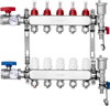 VEVOR 5-Branch Radiant Heat Manifold, 1/2" PEX Tubing Manifold, Stainless Steel PEX Manifold for Hydronic Radiant Floor Heating, Radiant Heat PEX Manifold Kit with 1/2" Adapters Included