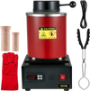VEVOR Gold Melting Furnace, 1350W, 2102 ℉ Max Temperature, 3 kg Digital Electric Melting Furnace, with 1 kg and 3 kg Ceramic Crucible and Ingot Die for Processing of Gold, Silver, Aluminum, Copper