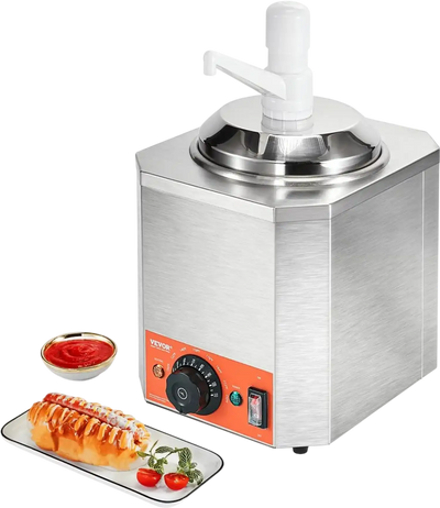 Vevor Cheese Dispenser Electric Sauce Warmer with Pump 2.3 Qt New
