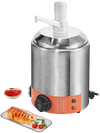 VEVOR Electric Cheese Dispenser with Pump, 2.3 Qt Commercial Hot Fudge Warmer, Plastic Pump Dispenser, 86-230℉ Temp Adjustable Nacho Cheese Sauce Warmer, for Hot Fudge Cheese Caramel