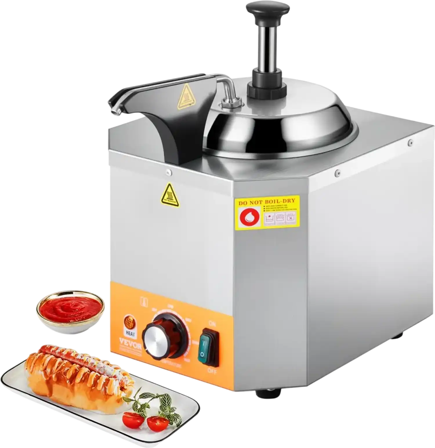 Vevor Cheese Dispenser 2.4L Commercial Hot Fudge Warmer with Pump New