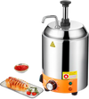 VEVOR Electric Cheese Dispenser with Pump, 2.4L Commercial Hot Fudge Warmer, Stainless Steel Pump Dispenser, 86-230℉ Temp Adjustable Nacho Cheese Sauce Warmer, for Hot Fudge Cheese Caramel