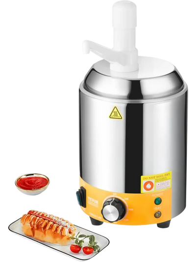 Vevor Cheese Dispenser with Pump 2.4L Commercial Hot Fudge Warmer New