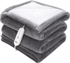 VEVOR Heated Blanket Electric Throw, 50" x 60" Twin Size, Soft Flannel & Sherpa Heating Blanket with 3 Hours Timer Auto-off, 5 Heating Levels for Sofa, Machine Washable, ETL & FCC Certification (Grey)