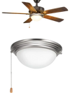 VEVOR Ceiling Fan Light Kit, 750lm 3000K Fan Light Kit with Pull Chain, 2 LED Bulbs, Modern Replacement Fixture for Living Room, Dining Room, Bedroom, Frosted Milk Glass Shade Brushed Nickel Finish