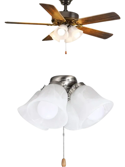 Vevor Ceiling Fan Light Kit 4-Light 3000K 750 lm Brushed Nickel Floral New
