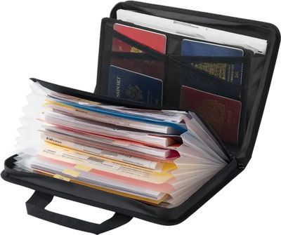 VEVOR Fireproof Document Bag, 1832 ℉ Heat Insulated Fireproof & Waterproof Bag, Portable Multi-Layer File Storage Security Organizer Home Office Travel Use, for Passports, Important Documents, Files