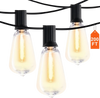 VEVOR LED Outdoor String Lights, 200FT, 2700K Dimmable Outside Patio Lights with 100 ST38 Shatterproof Bulbs E12 Socket Base, Waterproof Hanging Lights for Porch Backyard Garden Balcony Party Decor