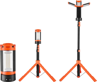 Vevor Work Light Tripod LED Rechargeable Cordless 2200 lm 3-Head New