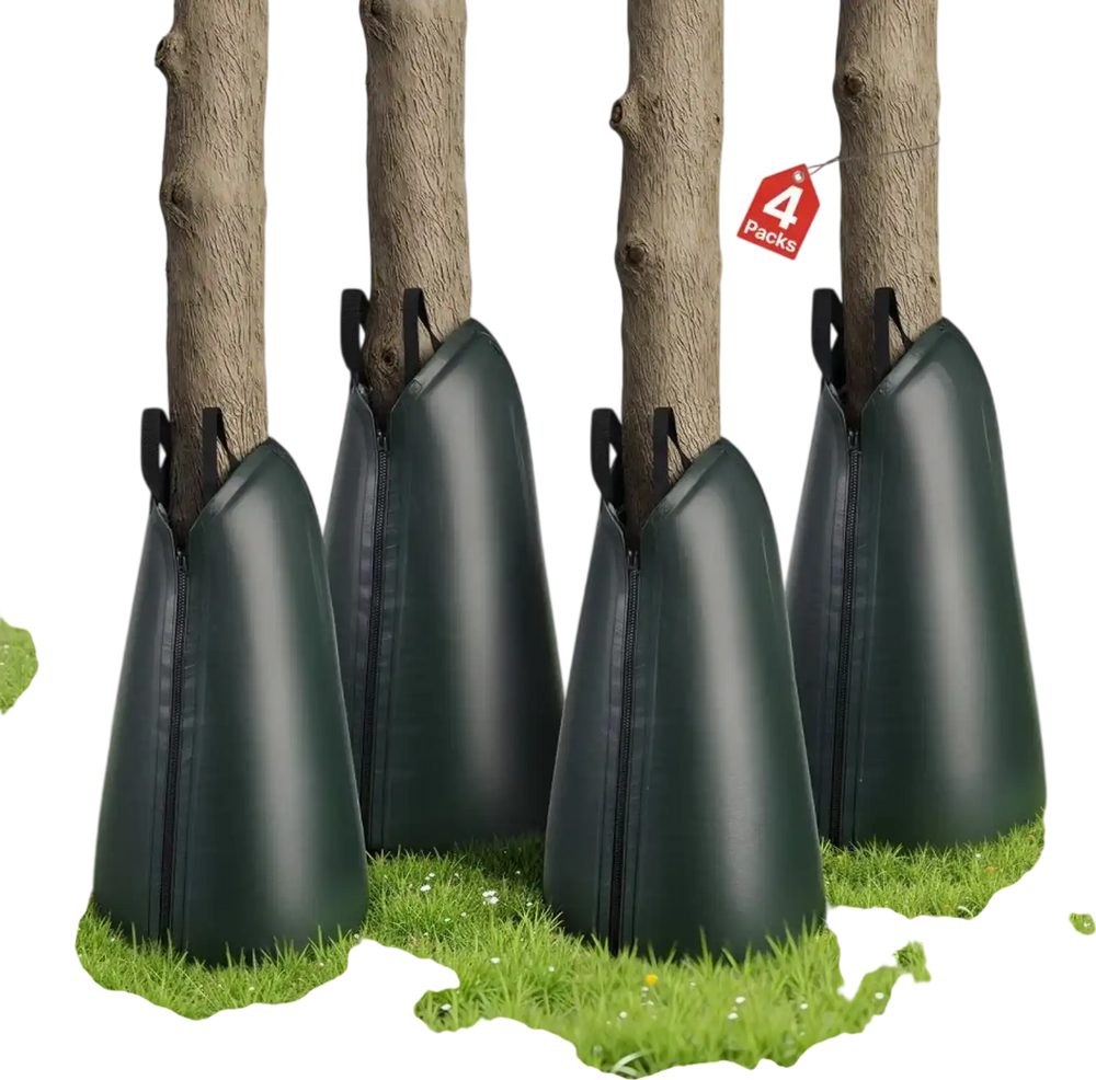 VEVOR 20 Gallon Tree Watering Bags, 4 Pack 3-4 Hours Slow Release Gator Bags for Trees, Heavy Duty PE Tree Drip Irrigation Bag with Zipper, Durable & Reusable Deep Root Shrub Watering Bag