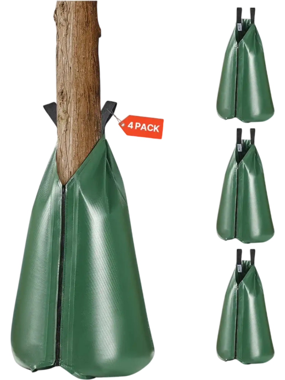 VEVOR Tree Watering Bag, 4 Packs 20 Gallons Watering Bags for New Trees, 5-9 Hours Slow Release Refillable Tree Drip Irrigation Bags with Zipper, Durable Tree Watering System for Deep Root Targeting
