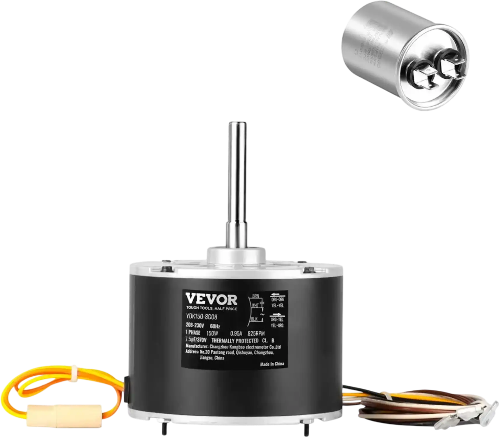 Vevor Condenser Fan Motor 1/5 HP 208-230V 825 RPM Reversible Replacement New