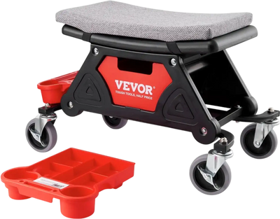 VEVOR Mechanics Stool, 300 LBS Capacity Rolling Mechanic Seat with 4