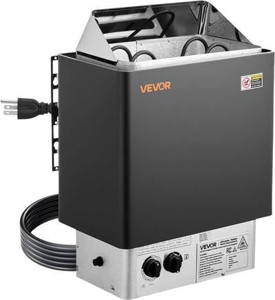 VEVOR Sauna Heater, 2KW AC 120V Electric Sauna Stove, Dry Steam Bath Saunas Stove with Pre-Drilled Bracket, Fit 52.9 to 88.2 CU.FT Saunas Rooms, Steam Bath Stoves for Home, Commercial, Leisure Venues