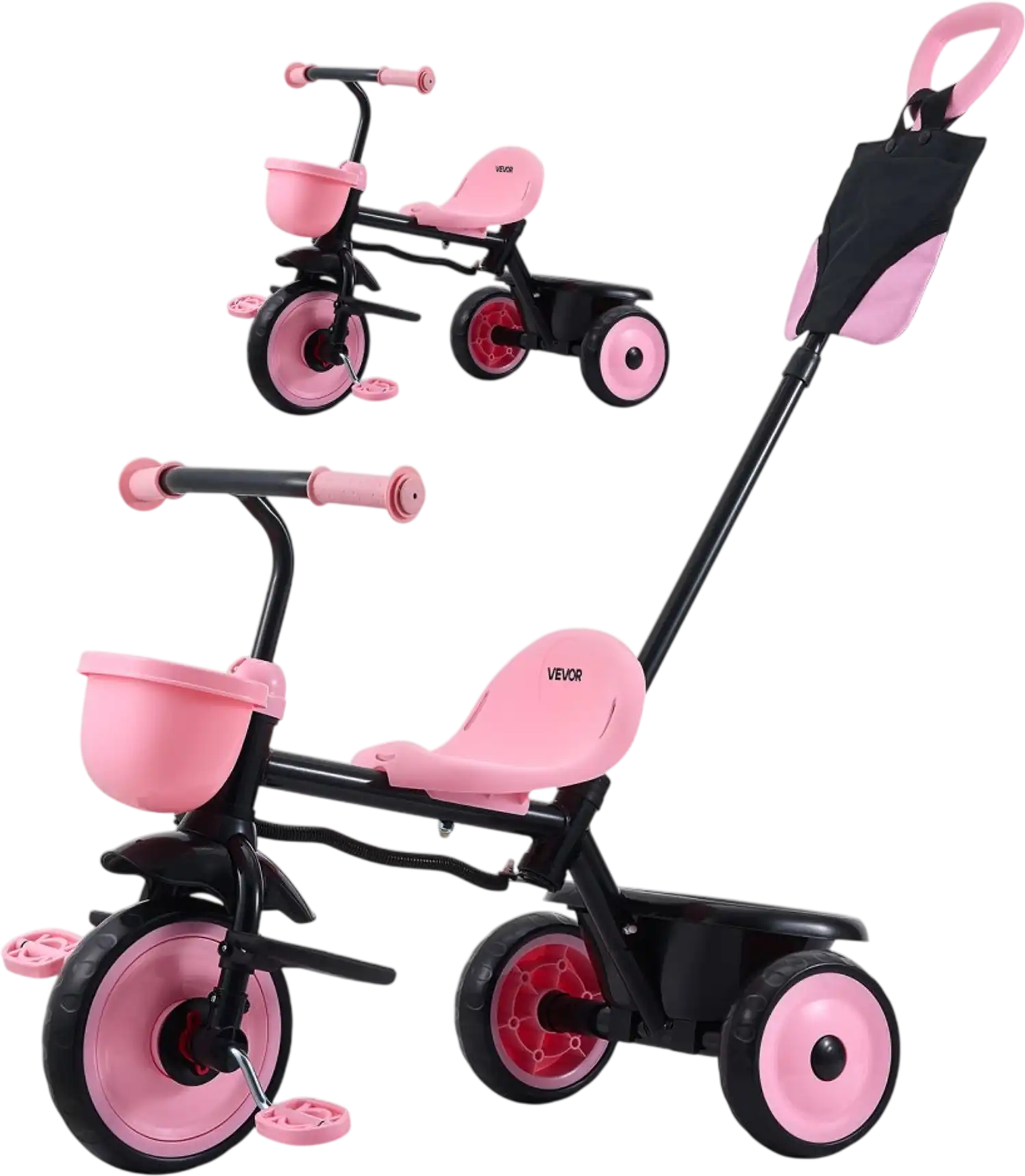 Vevor Tricycle Toddler Tricycle Stroller with Parent Push Handle Adjustable Seat Storage New