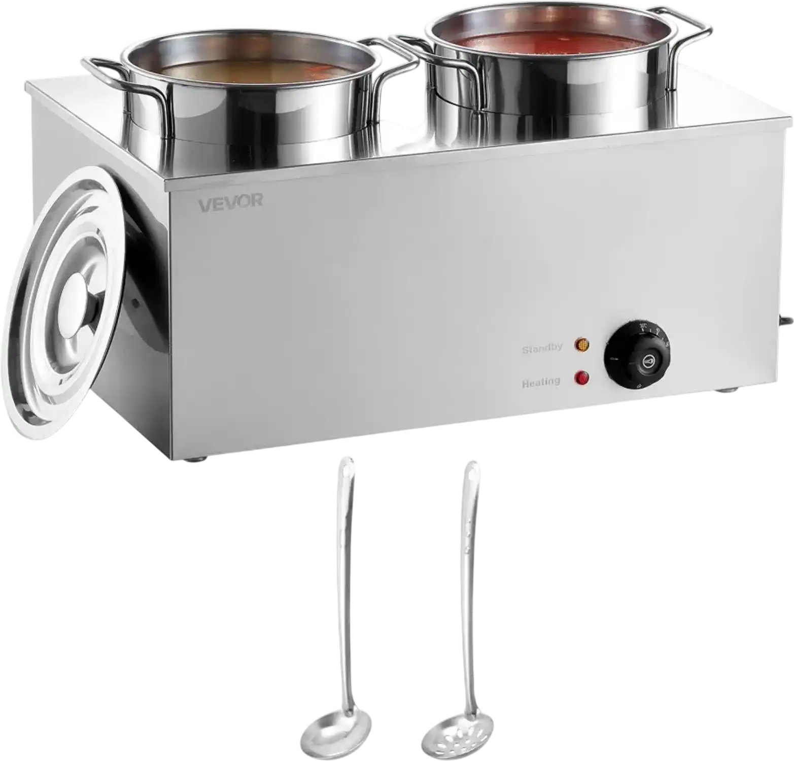 Vevor Soup Warmer Commercial Electric 2 x 6.34 qt Stainless Steel Bain Marie New