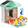 VEVOR Smart Bird Feeder with Camera, 2K HD AI Identify 10000+ Bird Species, Solar-Powered Bird Watching Camera with Auto Capture & Instant Notify, Wireless Outdoor Gift for Bird Lover (2 Solar Panels)