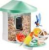 VEVOR Smart Bird Feeder with Camera, 2K HD AI Identify 10,000+ Bird Species, Solar-Powered Bird Watching Camera with Auto Capture & Instant Notify, Wireless Outdoor Ideal Gift for Bird Lovers (Green)