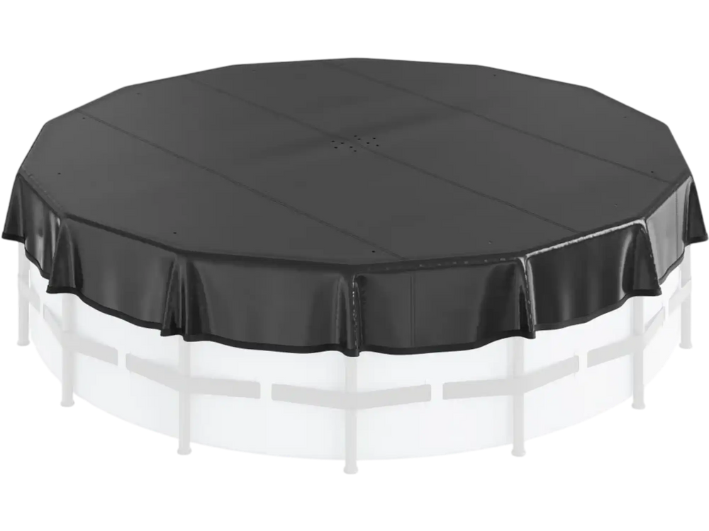 VEVOR 15 Ft Round Pool Cover, Solar Covers for Above Ground Pools, Safety Pool Cover with Drawstring Design, PVC Winter Pool Cover, Waterproof and Dustproof, Black
