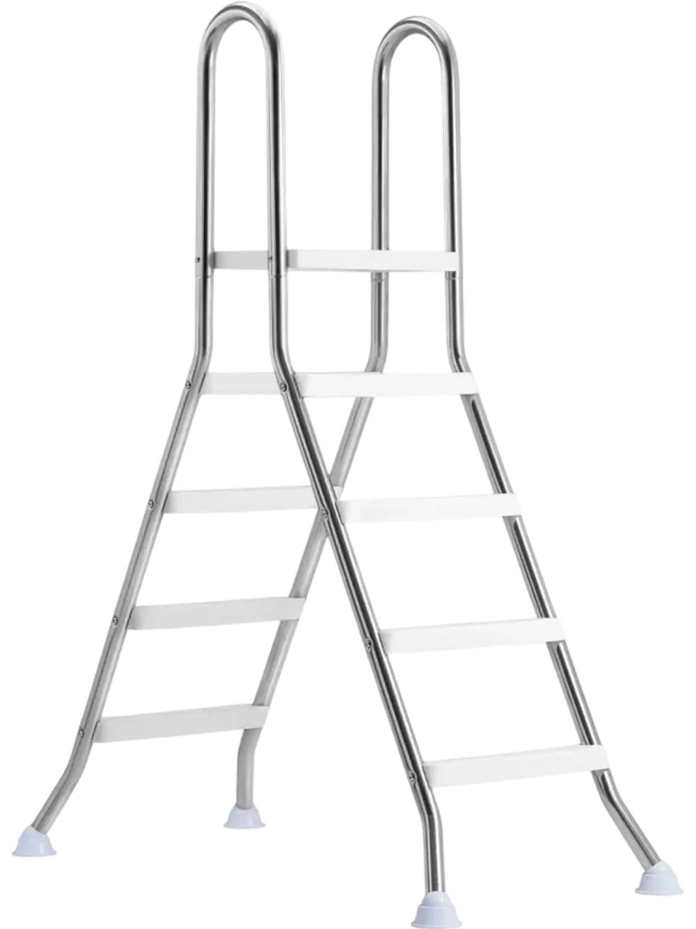 VEVOR Above Ground Pool Ladder, Stainless Steel A-Frame Swimming Pool Stairs for 49.2 in High Wall, 330 lbs Capacity Heavy Duty Entry/Exit Steps with Secure Non-Slip 4 Steps and Platform, Silver