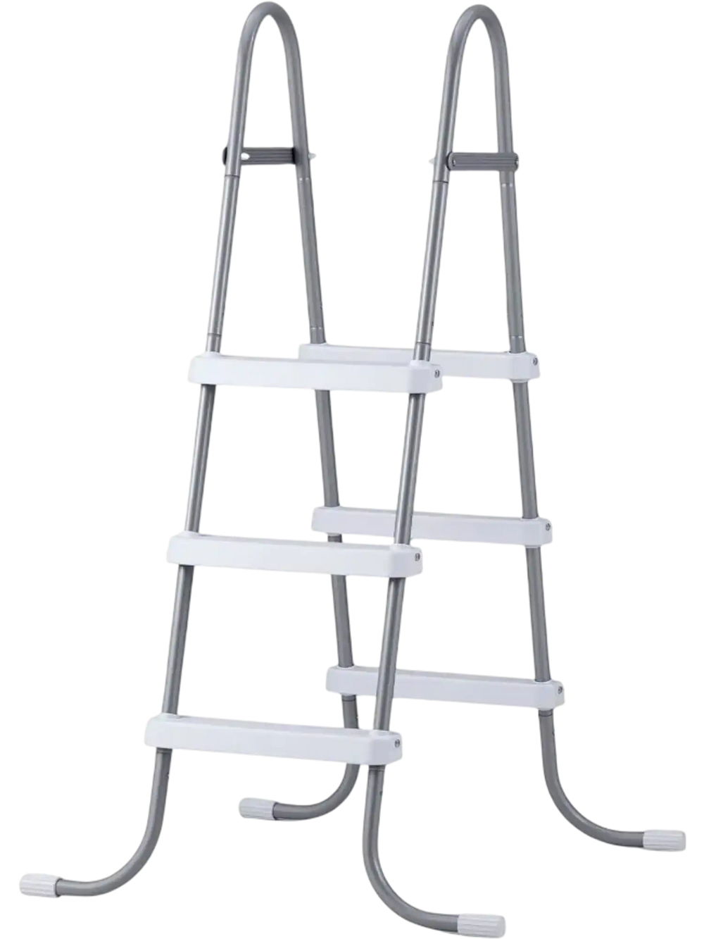 VEVOR Above Ground Pool Ladder, 3-Step Steel A-Frame Swimming Pool Stairs for 42 in High Wall, 300 lbs Capacity Entry/Exit Steps with Secure Non-Slip Sturdy Wide Step, Easy Setup, Gray & White