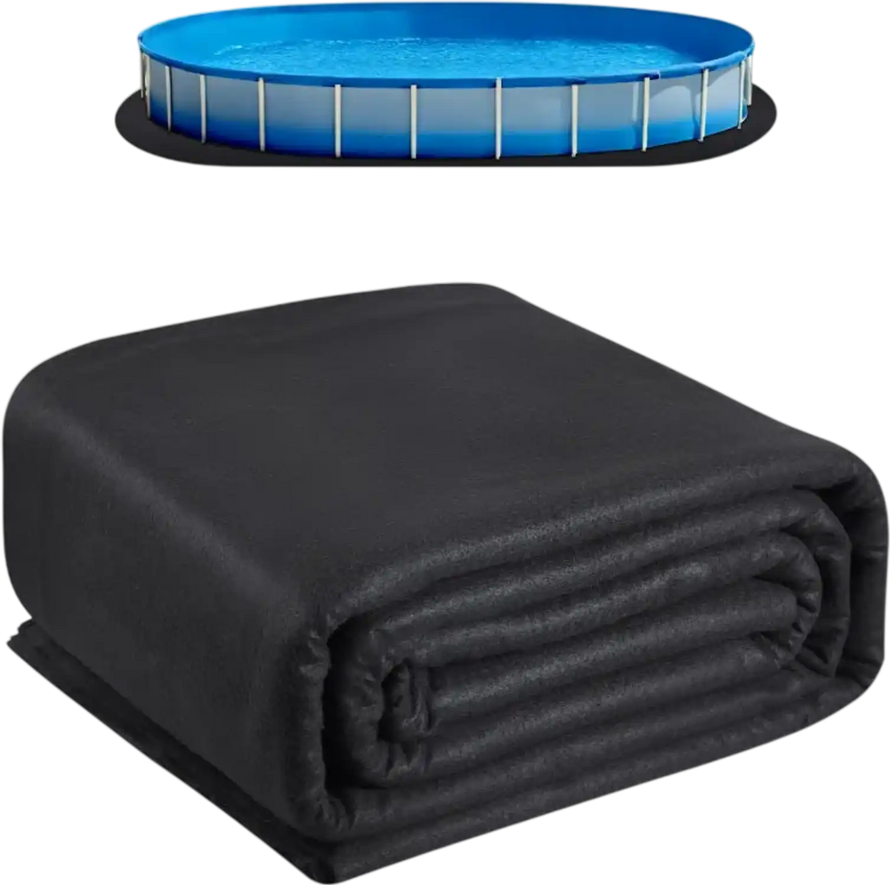 VEVOR Oval Pool Liner Pad, 12 x 24 ft Pool Liner Pad for Above Ground Swimming Pools, Extra-Thick Pool Mat, Prevents Punctures, Recycled Geotextile Material Underlayment Pad, Extend Liner Life