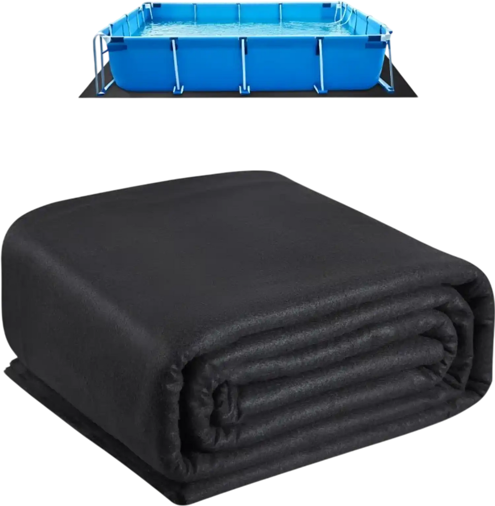VEVOR Rectangle Pool Liner Pad, 12 x24 ft Pool Liner Pad for Above Ground Swimming Pools, Extra-Thick Pool Mat, Prevents Punctures, Recycled Geotextile Material Underlayment Pad, Extend Liner Life